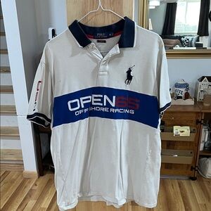 Polo by Ralph Lauren White and Navy Men's Polo Shirt